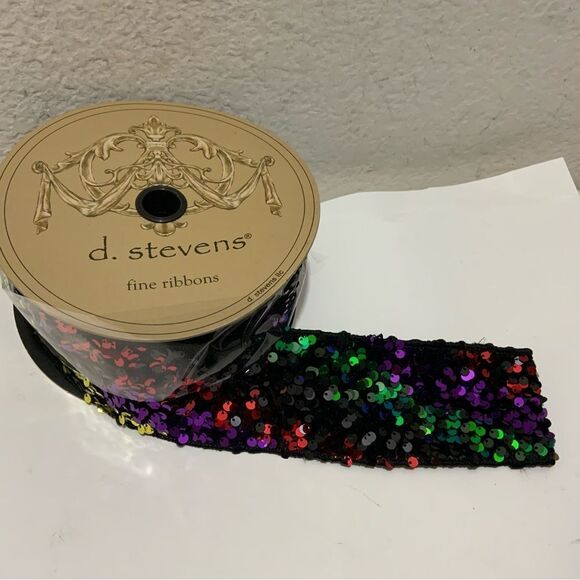New 2 rolls D. Stevens Sequined Ribbon, 2.5"W x 10 Yards Retail $188 - Picture 9 of 12